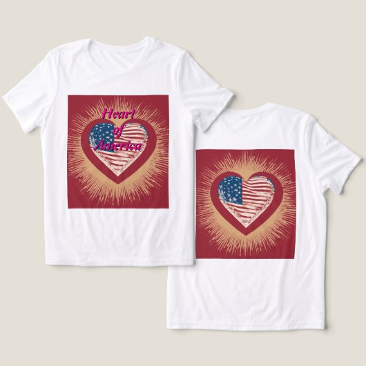 Heart of America Tri-Blend Shirt (Ontwerp Voorkant & Achterkant)