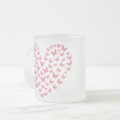 Heart of Capricious Butterflies Matglas Koffiemok (Voorkant links)