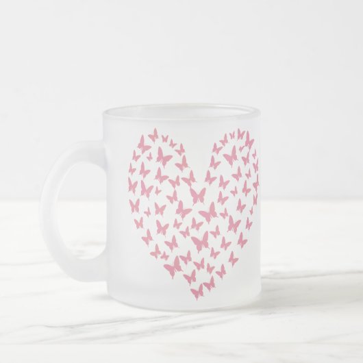 Heart of Capricious Butterflies Matglas Koffiemok (Links)