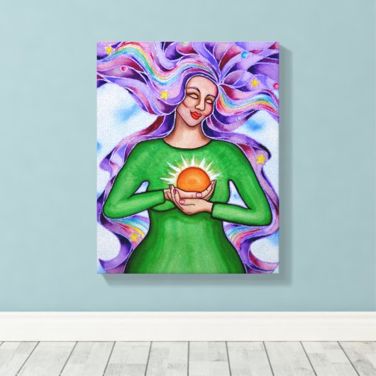 Heart of Healing 3 van Rita Loyd Canvas Afdruk (Insitu (Houten vloer))