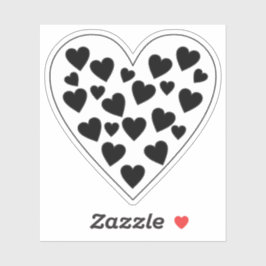 Heart of Hearts: Black Hearts voor White Heart Sticker