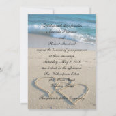 Heart on the Shore Beach Wedding Invitation (Dos)