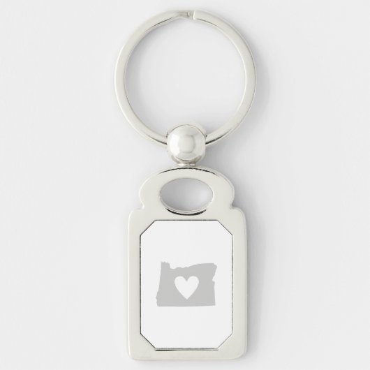 Heart Oregon staatssilhouette Sleutelhanger (Voorkant)