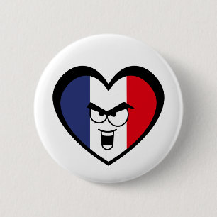 Heart over France - For real French people! Ronde Button 5,7 Cm