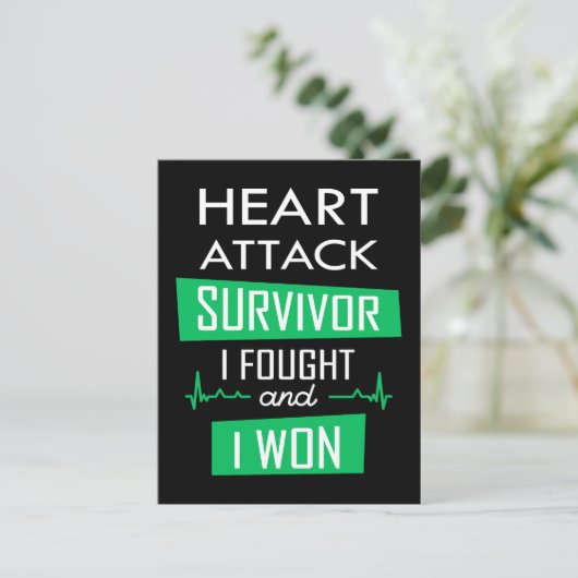 Heart overlevende, ik vocht en won briefkaart (Staand voorkant)