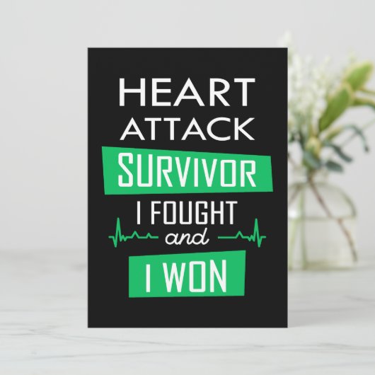 Heart overlevende, ik vocht en won kaart (Staand voorkant)