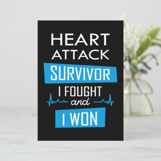 Heart overlevende, ik vocht en won kaart (Staand voorkant)