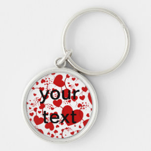 HEART Patroon ART 5 + jouw tekst Sleutelhanger