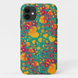 HEART-patroon - oceaangroene liefde iPhone 11 Hoesje