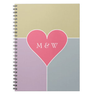 Heart Pattern aangepast monogram notitieboek