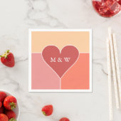 Heart Pattern aangepast monogram papier servetten (Insitu)