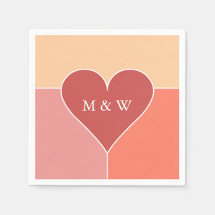 Heart Pattern aangepast monogram papier servetten