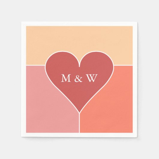 Heart Pattern aangepast monogram papier servetten (Voorkant)