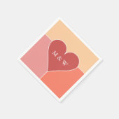 Heart Pattern aangepast monogram papier servetten (Hoek)