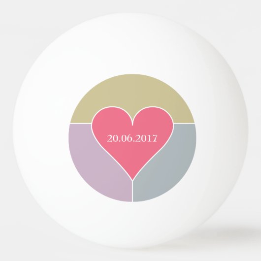 Heart Pattern aangepaste monogram en datumballen Pingpongballen (Achterkant)