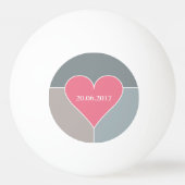 Heart Pattern aangepaste monogram en datumballen Pingpongballen (Achterkant)