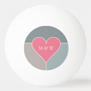 Heart Pattern aangepaste monogram en datumballen Pingpongballen