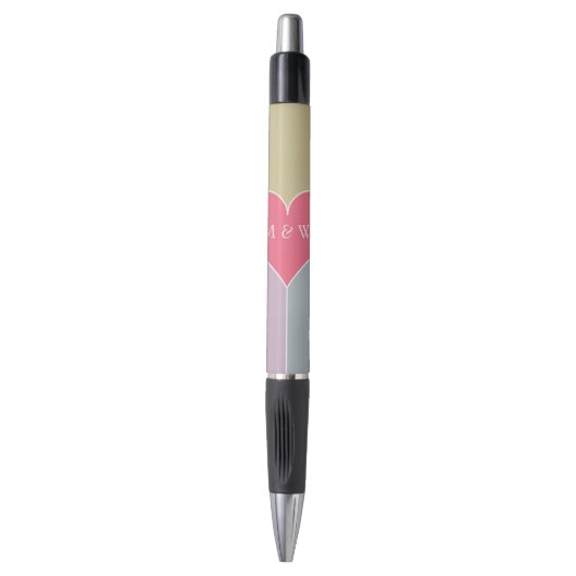 Heart Pattern aangepaste monogram pen (Voorkant Verticaal)