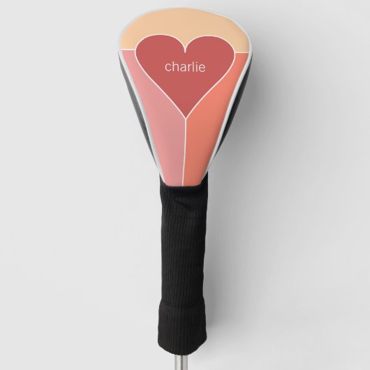 Heart Pattern aangepaste monogram putter cover (Voorkant)