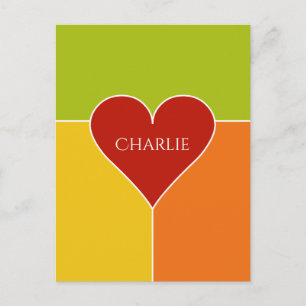 Heart Pattern, aangepaste naam briefkaart