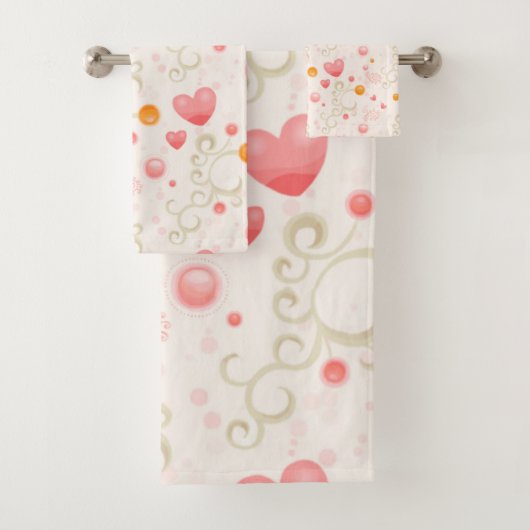 Heart Pattern Bath Bad Handdoek (Insitu)