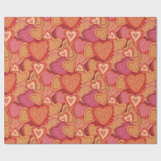 Heart Pattern Cadeaupapier (Vlak)