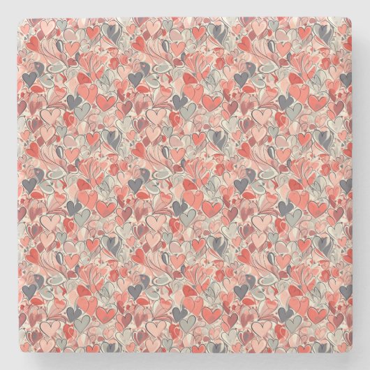 Heart Pattern - Cute and Lovely Valentine's Day Stenen Onderzetter (Voorkant)