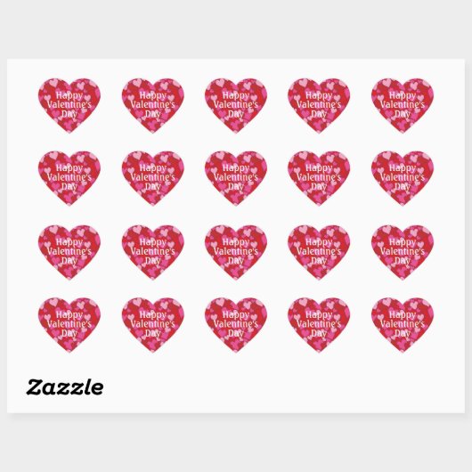 Heart Pattern Happy Valentine's Day Sticker (Vel)