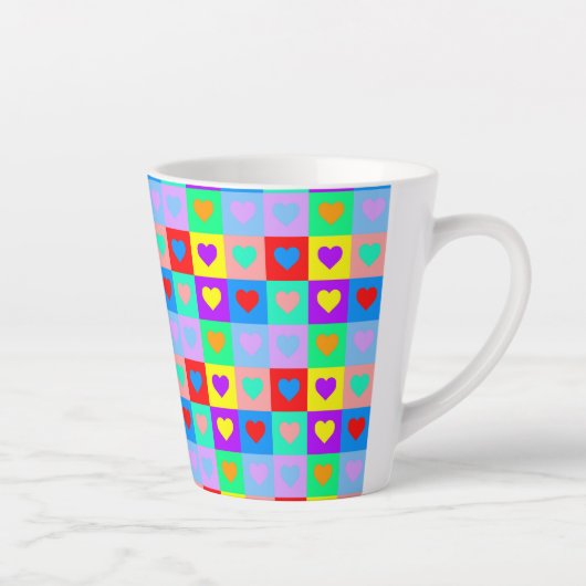 Heart Pattern Latte Mok (Rechts)