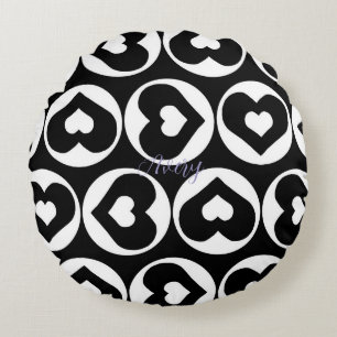 Heart Pattern Love Graphic Bold Rond Kussen