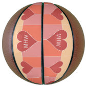 Heart Pattern monogram basketbal (Verticaal)