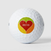 Heart Pattern monogram golfballen (Voorkant)
