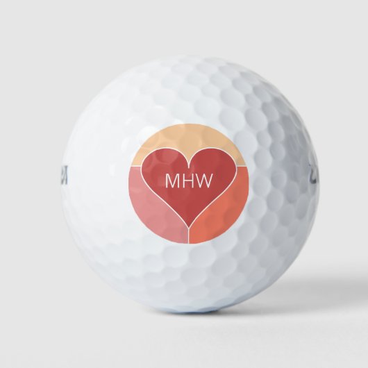 Heart Pattern monogram golfballen (Voorkant)