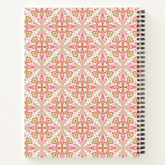 Heart Pattern Notebook – Customize Interior Pages Notitieboek (Achterkant)