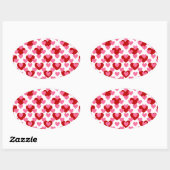 Heart Pattern Ovale Sticker (Vel)