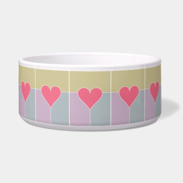 Heart Pattern pet bowls Voerbakje (Voorkant)