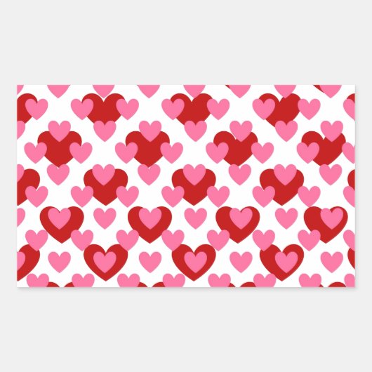 Heart Pattern Rechthoekige Sticker (Voorkant)