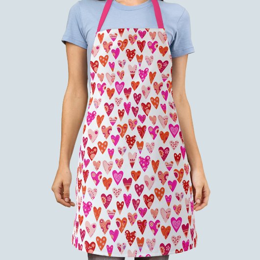 Heart Pattern Red Pink Modern Schort