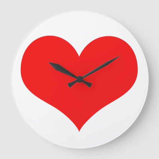Heart Pattern Red White Cute Valentijnsdag Gift Grote Klok (Voorkant)