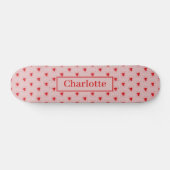 Heart Pattern Reden Roze Custom Skateboard (Horizontaal)