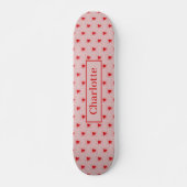 Heart Pattern Reden Roze Custom Skateboard (Voorkant)