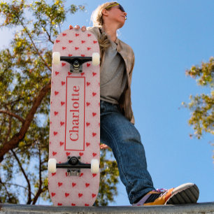 Heart Pattern Reden Roze Custom Skateboard