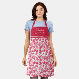 Heart Pattern Valentines Day Apron Gift Schort