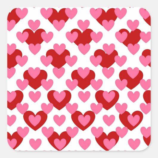 Heart Pattern Vierkante Sticker (Voorkant)