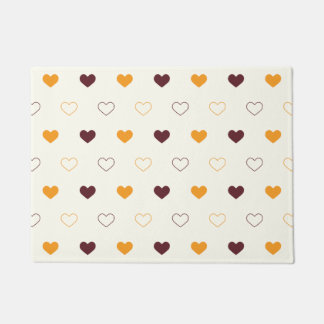 Heart Pattern with Orange & Brown Hearts Deurmat