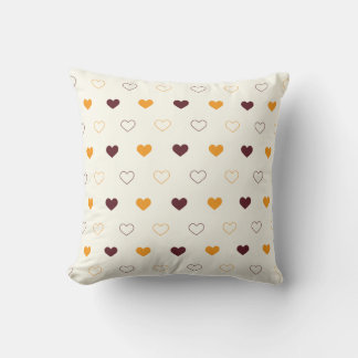 Heart Pattern with Orange & Brown Hearts Kussen