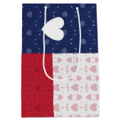 Heart Patterned Texas State Flag Medium Gift Bag Cadeauzakje (Achterkant)