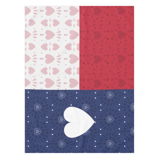 Heart Patterned Texas State Flag Tafelkleed (Voorkant)