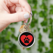 Heart Paw Red Sleutelhanger (Hand)