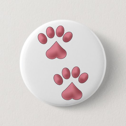 Heart Paws Ronde Button 5,7 Cm (Voorkant)